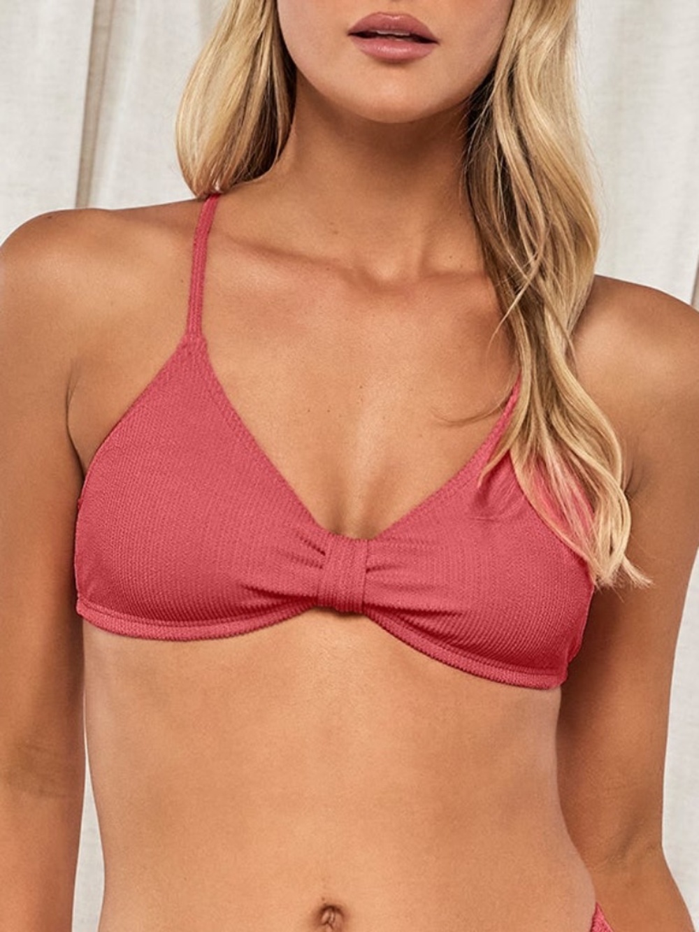 NEW Pacifica by Sunsets Indie Bralette Bikini Swim Top 622T Hibiscus Tea Texture